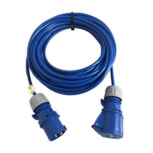 Marten® PCE Blue 230v 16a Plug to 16a Connector 1.5mm Arctic Blue Extension Lead