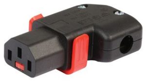 IEC Lock+ Locking Rewireable IEC C13 Connector Left/Right