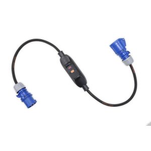 230v 16a Plug to 16a Connector with Inline RCD 1m 2.5mm HO7RN-F