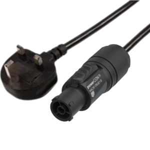 13A Plug to Neutrik NAC3F-TRUE1-S – Locking Power Cable - 3m, 5m or 10m