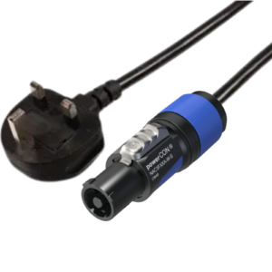 13A Plug to Neutrik NAC3FXXA-W-S (PowerCON) – Locking Power Cable - 3m, 5m or 10m